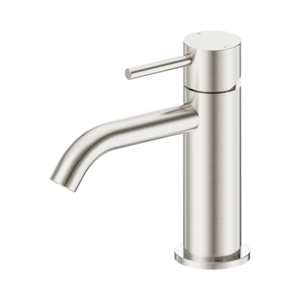 Nero Dolce II Basin Mixer Curved Spout Brushed Nickel