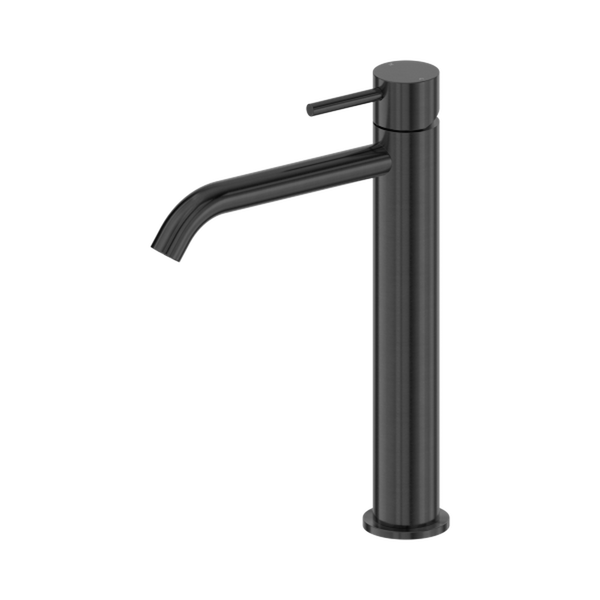 Nero Dolce II Tall Basin Mixer Curved Spout Gunmetal