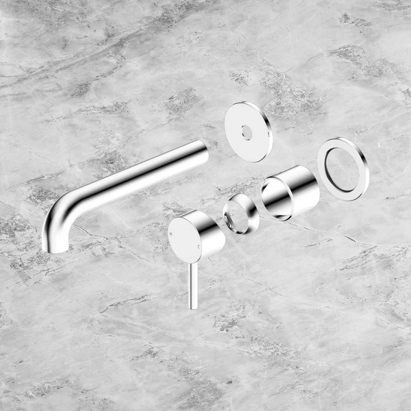 Nero Dolce II Wall Basin/Bath Mixer Separate Back Plate Curved Spout (Trim Kit Only) Chrome