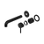 Nero Dolce II Wall Basin/Bath Mixer Separate Back Plate Curved Spout (Trim Kit Only) Matte Black