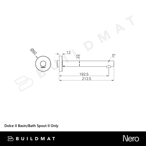 Nero Dolce II Basin/Bath Spout II Only Chrome