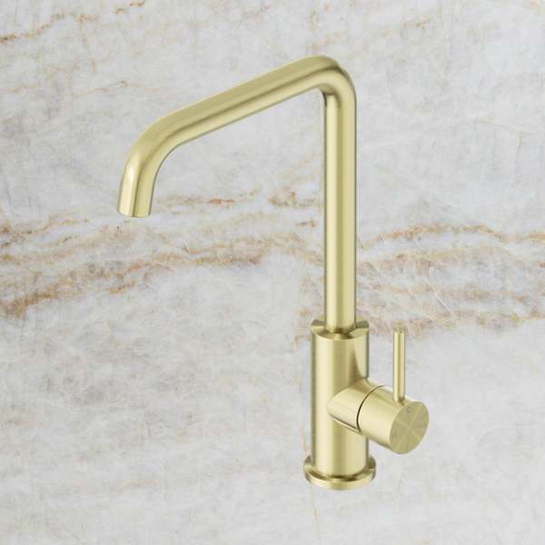 Nero Dolce II Sink Mixer Square Spout Brushed Gold
