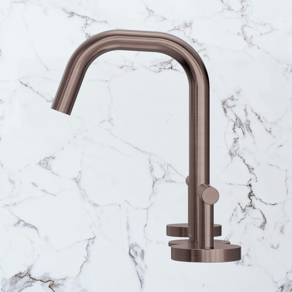 Nero Mecca Lever Basin Set Edge Spout Brushed Bronze