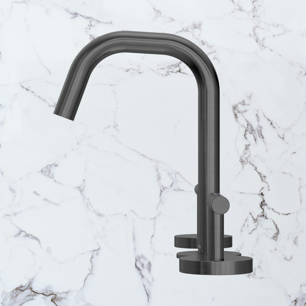 Nero Mecca Lever Basin Set Edge Spout Gunmetal