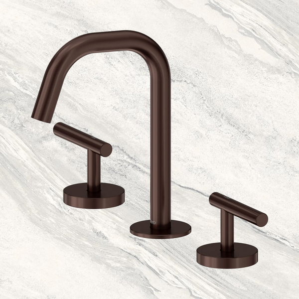 Nero Mecca Lever Basin Set Edge Spout Rome Bronze Lead Free