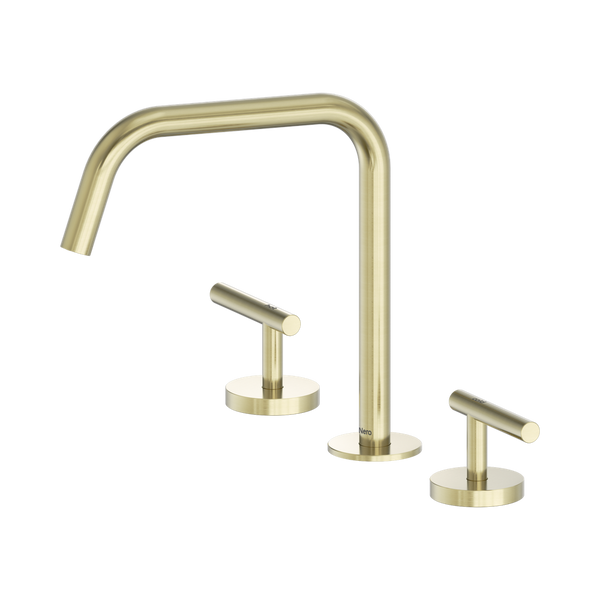 Nero Mecca Lever Bath/Kitchen Set Edge Spout II Brushed Gold