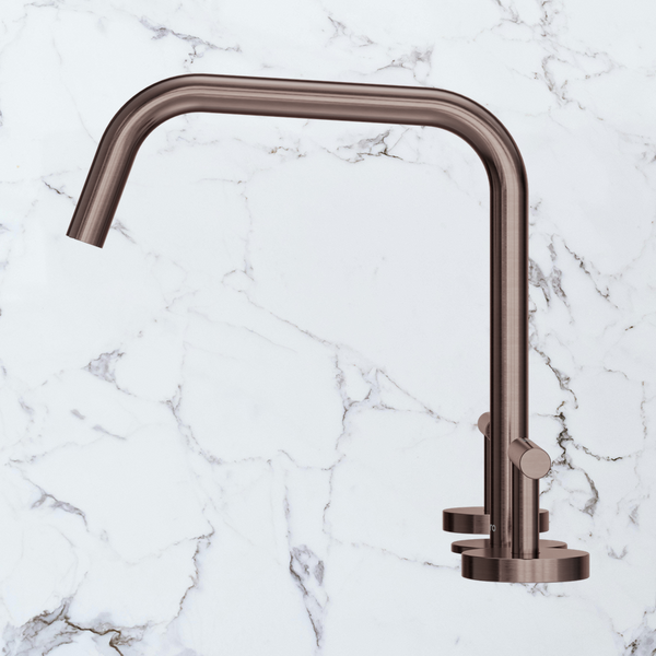 Nero Mecca Lever Bath/Kitchen Set Edge Spout II Brushed Bronze