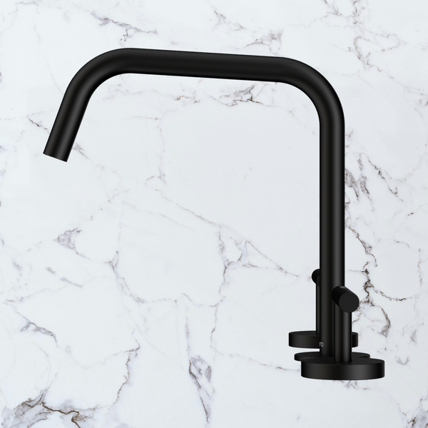 Nero Mecca Lever Bath/Kitchen Set Edge Spout II Matte Black