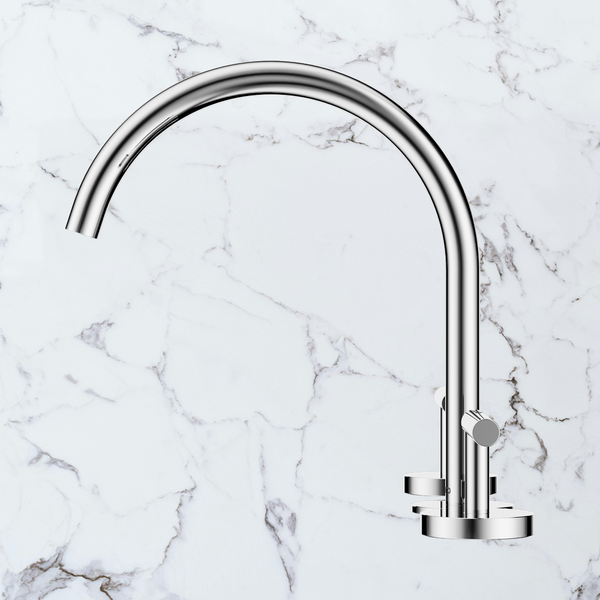 Nero Mecca Lever Bath/Kitchen Set Arc Spout Chrome