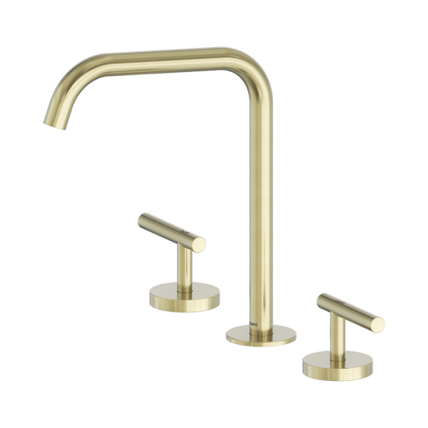 Nero Mecca Lever Bath/Kitchen Set Edge Spout Brushed Gold