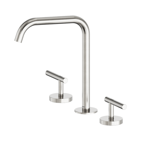 Nero Mecca Lever Bath/Kitchen Set Edge Spout Brushed Nickel