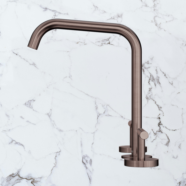 Nero Mecca Lever Bath/Kitchen Set Edge Spout Brushed Bronze