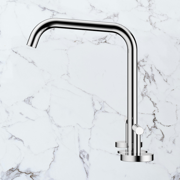 Nero Mecca Lever Bath/Kitchen Set Edge Spout Chrome