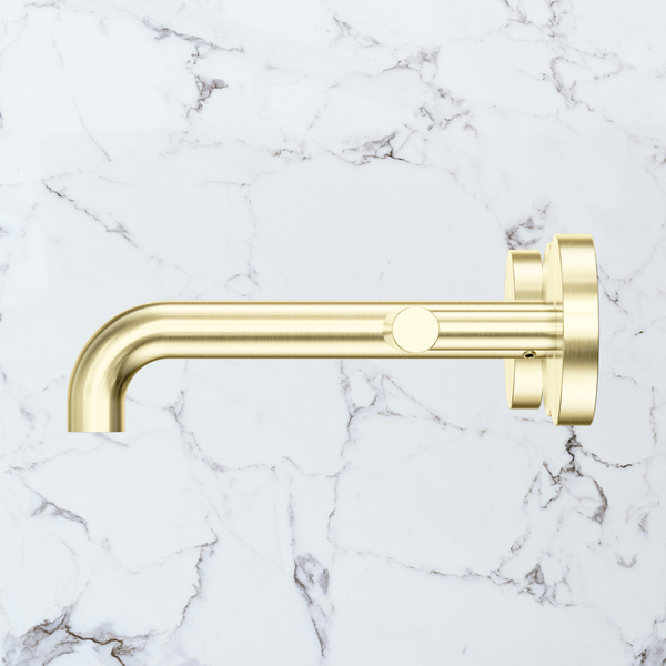 Nero Mecca Lever Wall Basin/Bath Set 160mm Spout (Complete Kit) Brushed Gold