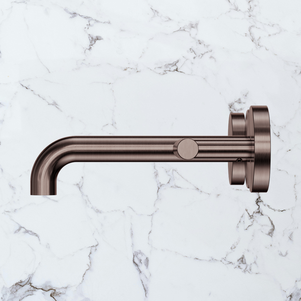 Nero Mecca Lever Wall Basin/Bath Set 160mm Spout (Complete Kit) Brushed Bronze