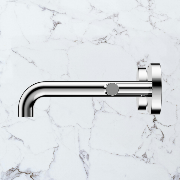 Nero Mecca Lever Wall Basin/Bath Set 160mm Spout (Complete Kit) Chrome