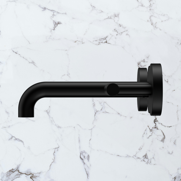 Nero Mecca Lever Wall Basin/Bath Set 160mm Spout (Complete Kit) Matte Black