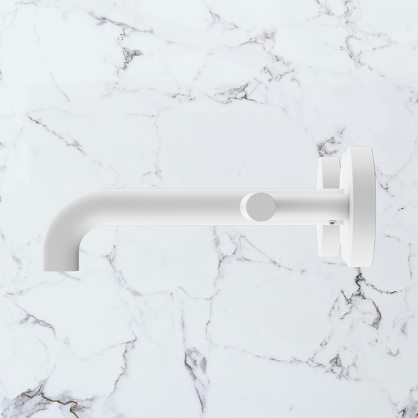 Nero Mecca Lever Wall Basin/Bath Set 160mm Spout (Complete Kit) Matte White