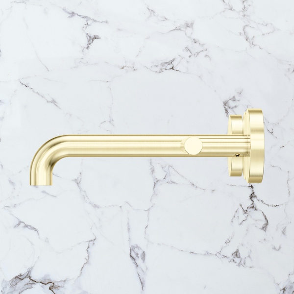Nero Mecca Lever Wall Basin/Bath Set 185mm Spout (Complete Kit) Brushed Gold