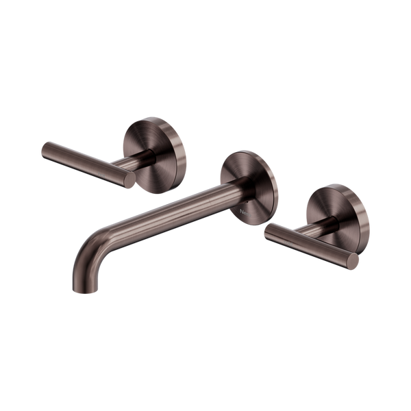 Nero Mecca Lever Wall Basin/Bath Set 185mm Spout (Complete Kit) Brushed Bronze