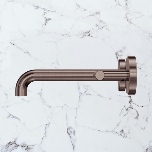 Nero Mecca Lever Wall Basin/Bath Set 185mm Spout (Complete Kit) Brushed Bronze