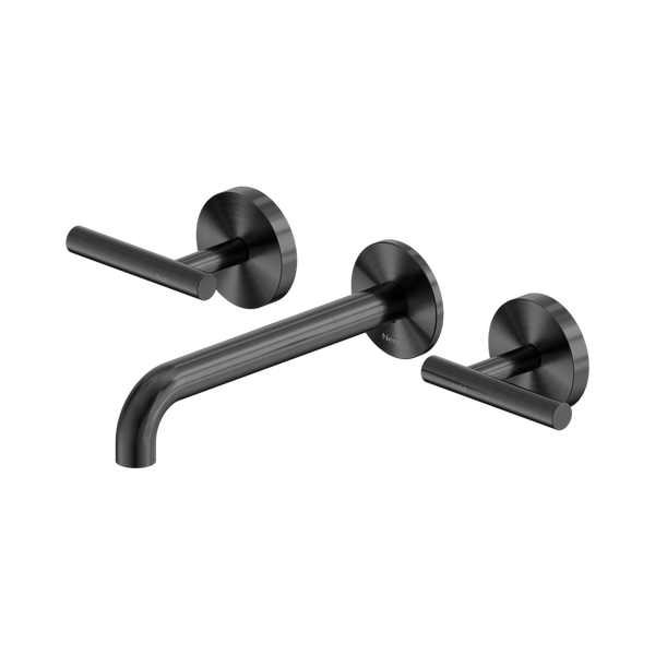 Nero Mecca Lever Wall Basin/Bath Set 185mm Spout (Complete Kit) Gunmetal
