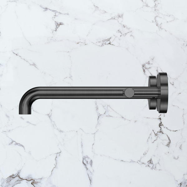 Nero Mecca Lever Wall Basin/Bath Set 220mm Spout (Complete Kit) Gunmetal