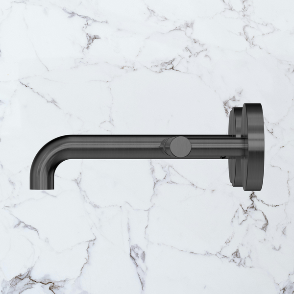 Nero Mecca Lever Wall Basin/Bath Set 160mm Offset Spout (Complete Kit) Gunmetal