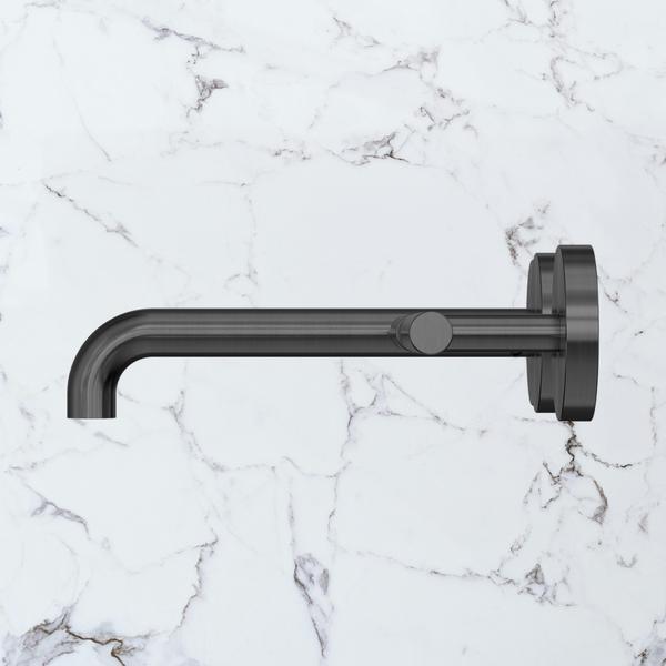 Nero Mecca Lever Wall Basin/Bath Set 185mm Offset Spout (Complete Kit) Gunmetal
