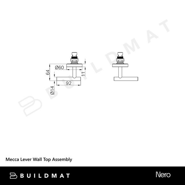 Nero Mecca Lever Wall Top Assembly Matte White