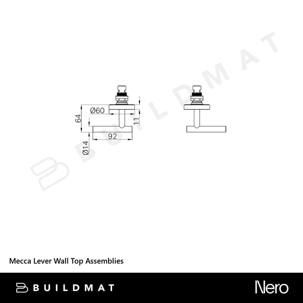 Nero Mecca Lever Wall Top Assemblies Rome Bronze Lead Free