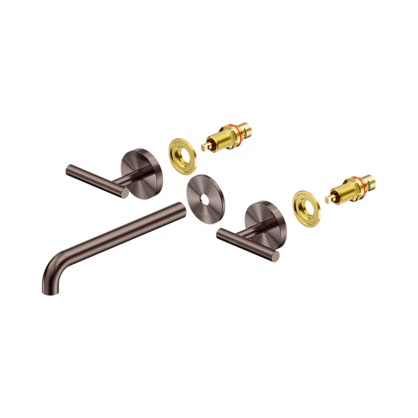 Nero Mecca Lever Wall Basin/Bath Set 220mm Spout (Trim Kit Only) Brushed Bronze
