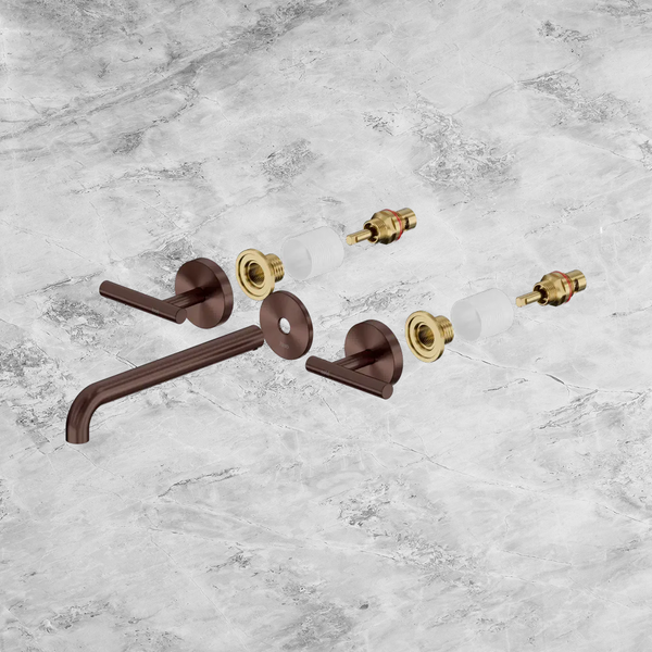 Nero Mecca Lever Wall Basin/Bath Set 220mm Spout (Trim Kit Only) Rome Bronze