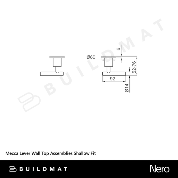Nero Mecca Lever Wall Top Assemblies Shallow Fit Tumbled Antique Brass