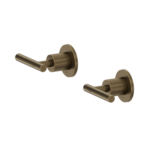 Nero Mecca Lever Wall Top Assemblies Shallow Fit Tumbled Antique Brass