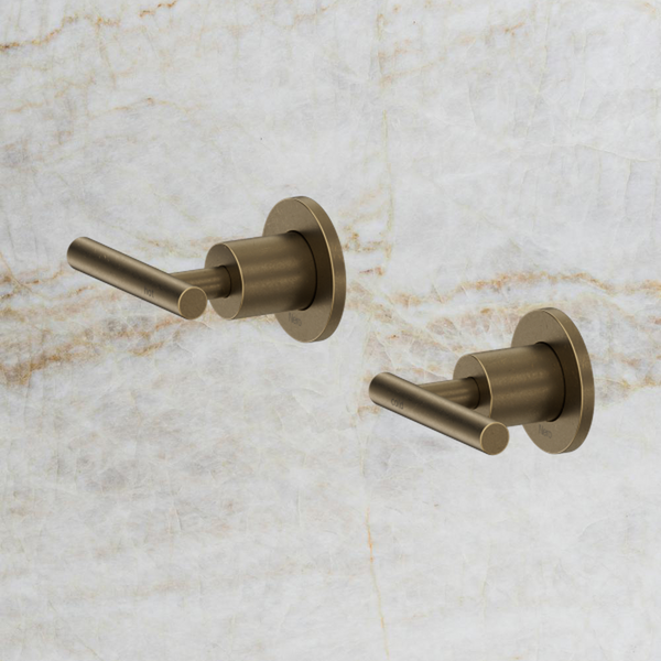 Nero Mecca Lever Wall Top Assemblies Shallow Fit Tumbled Antique Brass