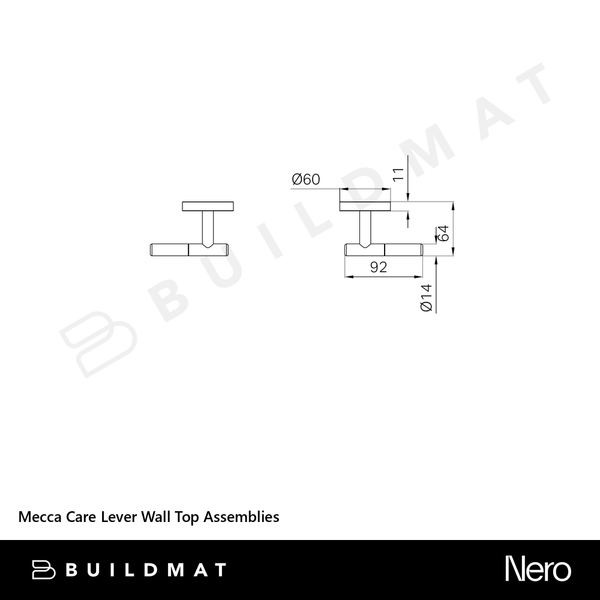 Nero Mecca Care Lever Wall Top Assemblies Brushed Nickel