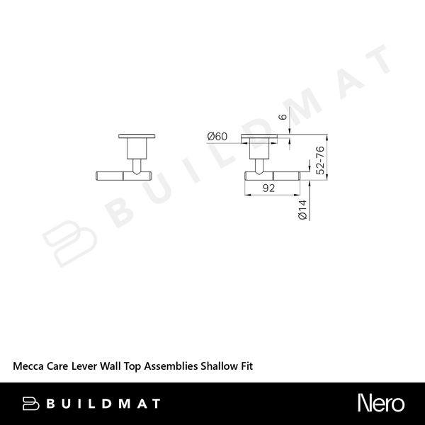 Nero Mecca Care Lever Wall Top Assemblies Shallow Fit Gunmetal