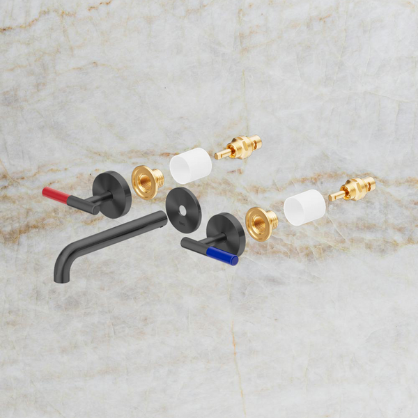 Nero Mecca Care Lever Wall Basin/Bath Set 185mm Spout (Trim Kit Only) Gunmetal