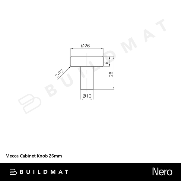 Nero Mecca Cabinet Knob 26mm Rome Bronze
