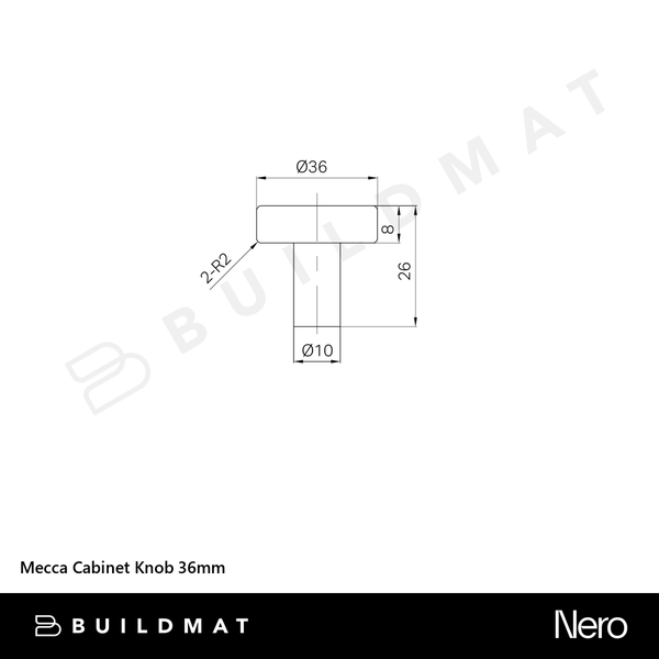 Nero Mecca Cabinet Knob 36mm Rome Bronze