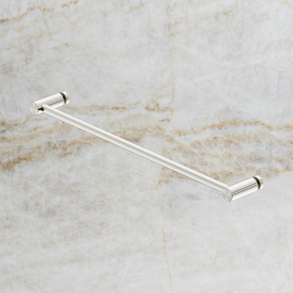 Nero 600mm Glass Mount Single Towel Rail Brushed Nickel