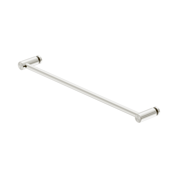 Nero 600mm Glass Mount Single Towel Rail Brushed Nickel