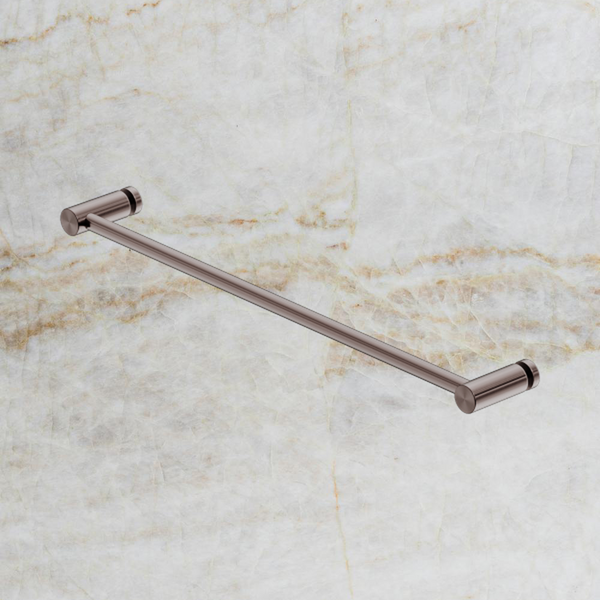 Nero 600mm Glass Mount Single Towel Rail Brushed Bronze