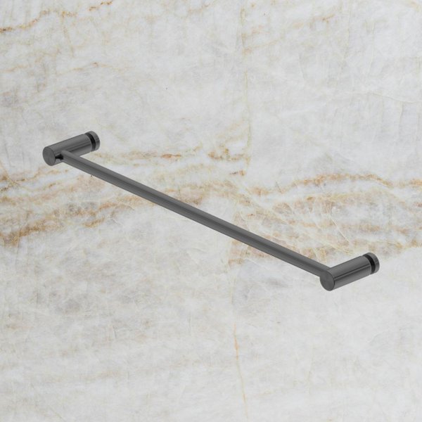 Nero 600mm Glass Mount Single Towel Rail Gunmetal