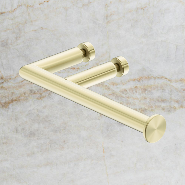 Nero Glass Mount Toilet Roll Holder Brushed Gold