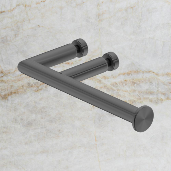 Nero Glass Mount Toilet Roll Holder Gunmetal
