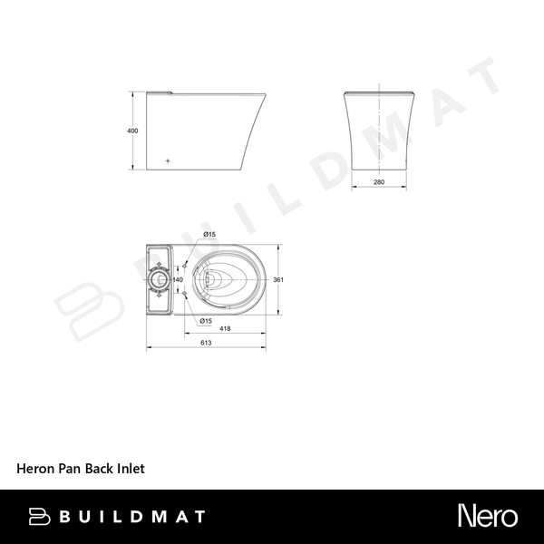 American Standard Heron Pan Back Inlet White