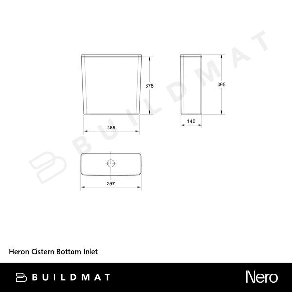 American Standard Heron Cistern Bottom Inlet White