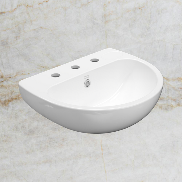 American Standard Studio 500 Wall Basin 3 Tapholes with Overflow White